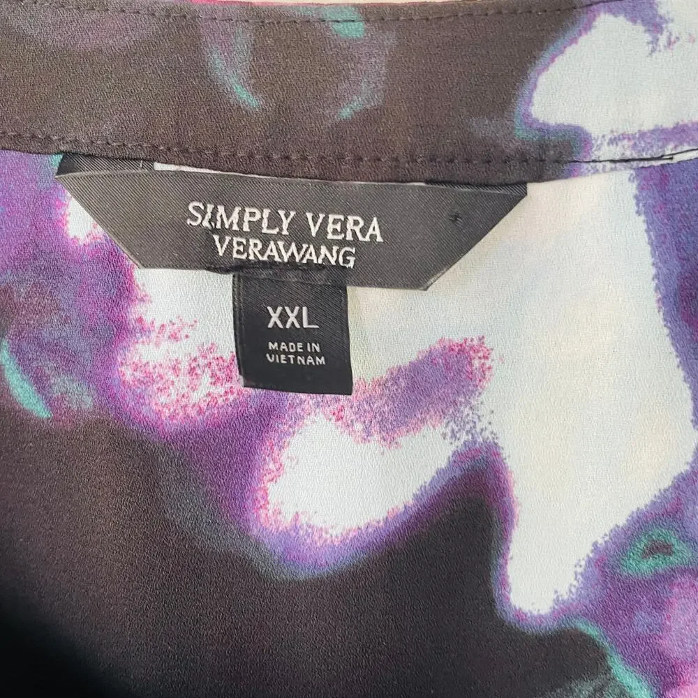 Simply Vera Vera Wang abstract print blouse size XXL - Picture 2 of 12